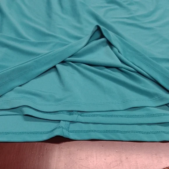 Lauren Ralph Lauren Asymmetrical Ruched Cowl Neck Dress in Blue Green - Picture 13 of 15